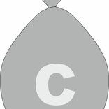 Balónek písmeno C stříbrné 
